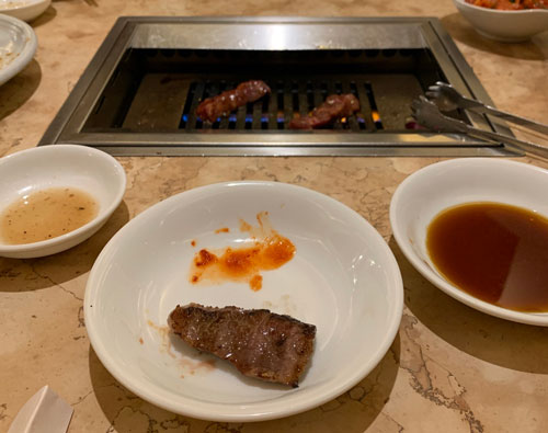 焼いている様子