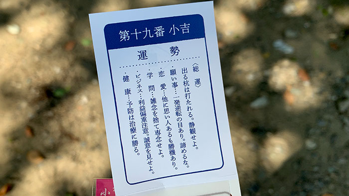 開運 恵みくじ:小吉