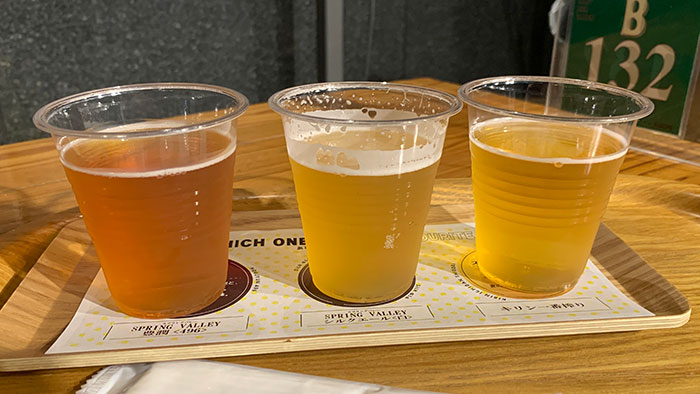 人気の飲み比べセット「ビアフライト」
