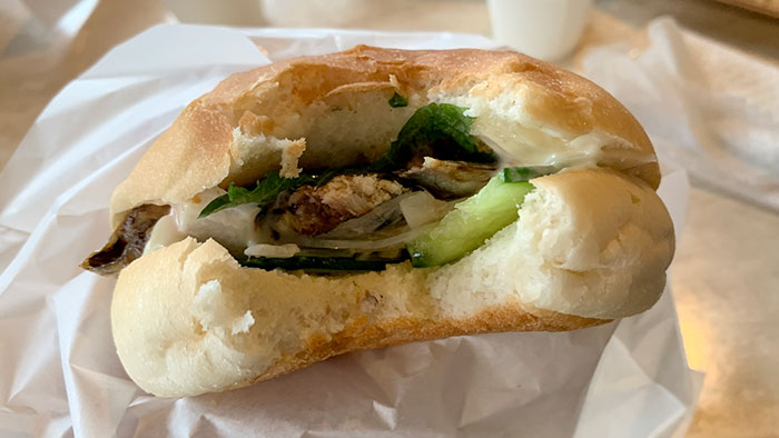 さばバーガー:断面